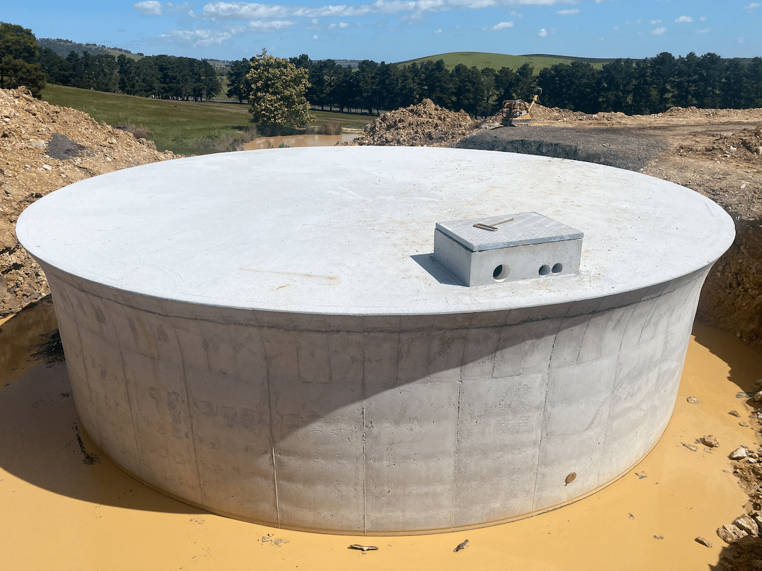 completed concrete tank