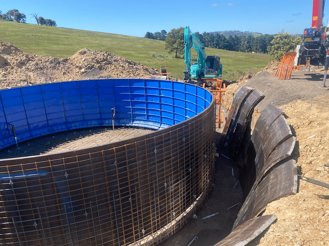 100000 litre concrete water tank