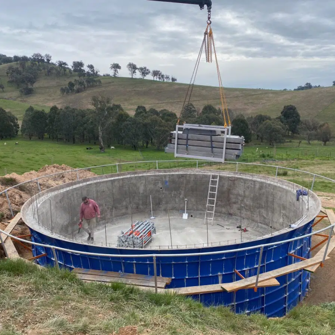 concrete tanks on the works