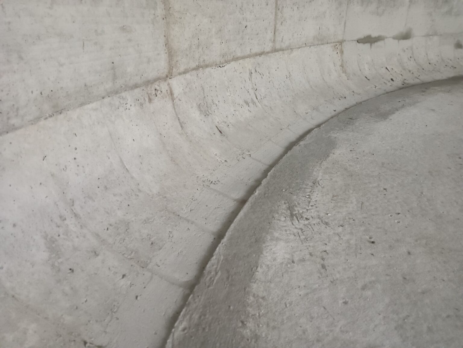 the inside of a concrete tank